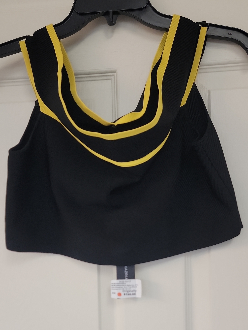 Bwear Black Tank Top with Yellow Trim
